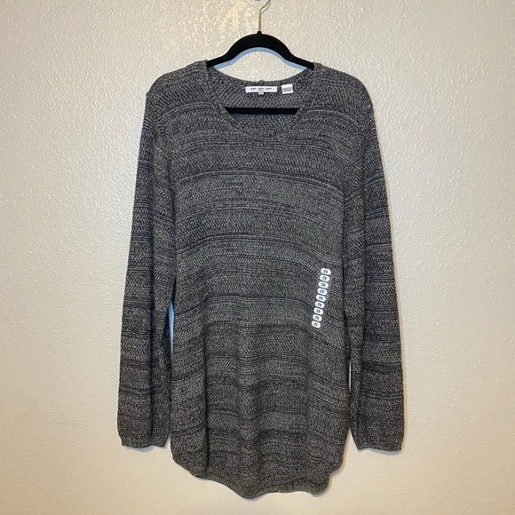 NWT Eight Eight Eight 100% Cotton Gray Sweater 2X - Picture 1 of 6